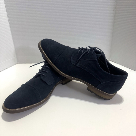 Carlo Morandi Other - New Carlo Morandi Tony Oxford Suede Leather Shoes Size:10D Men DeepNavy Cap Toe
